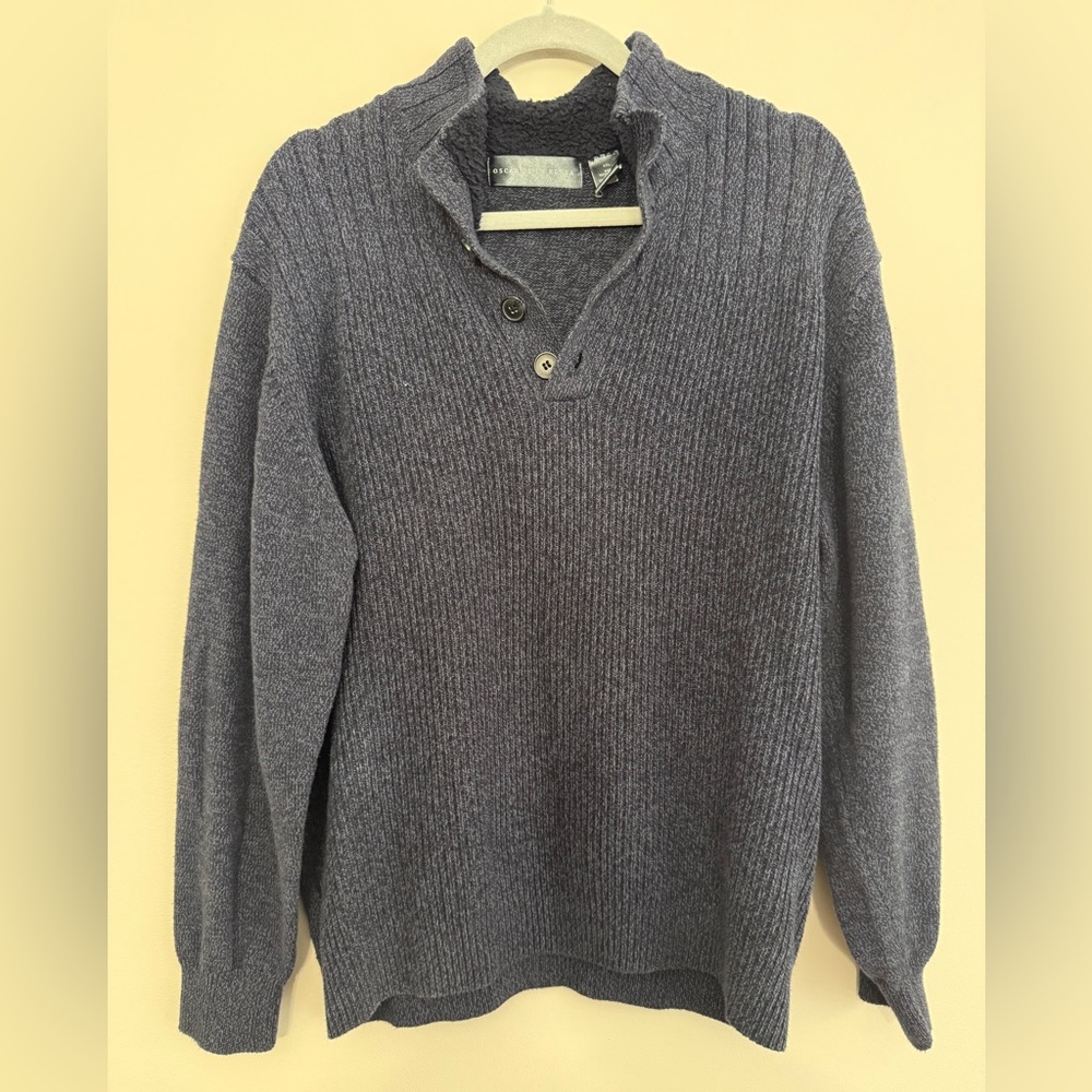 Oscar de la Renta Charcoal V-Neck Sweater Men’s XXL
